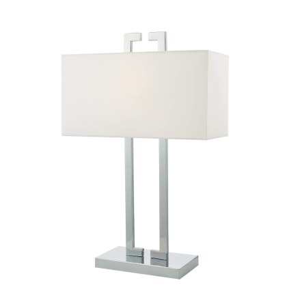 Dar - Nile Table Lamp Polished Chrome With Shade Dar - Nile Table Lamp Polished Chrome With Shade