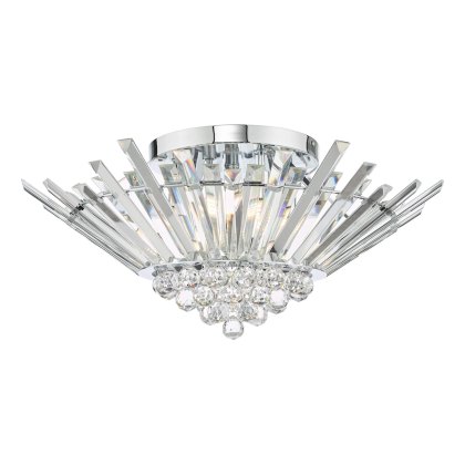 Dar - Nimbus 5 Light Flush Polished Chrome Crystal