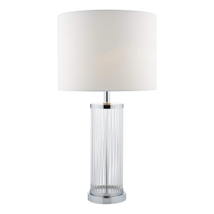 Dar - Olalla Table Lamp Polished Chrome Clear Glass With Shade Dar - Olalla Table Lamp Polished Chrome Clear Glass With Shade