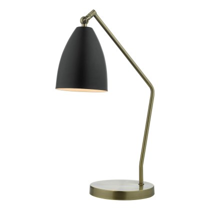 Dar - Olly Task Table Lamp Antique Brass Black