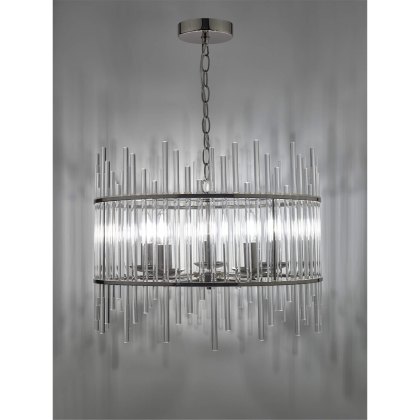 Dar - Olyn 5lt Pendant Polished Nickel Glass