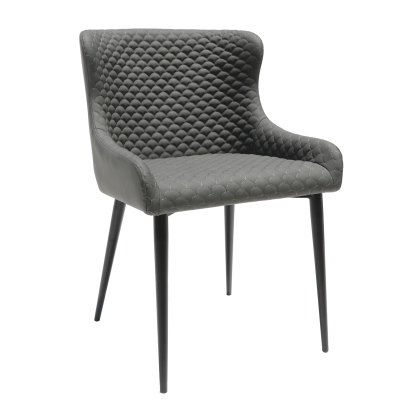 Gibralta - Dining Chair (Slate Grey Faux Leather)