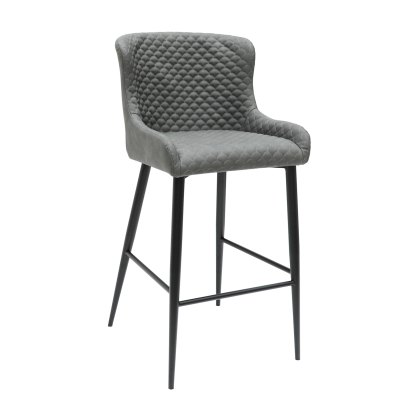 Gibralta - Bar Stool (Slate Grey Faux Leather)