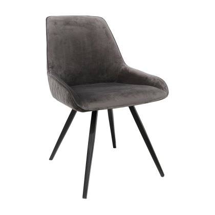 Malta - Dining Chair (Granite Grey Velvet)