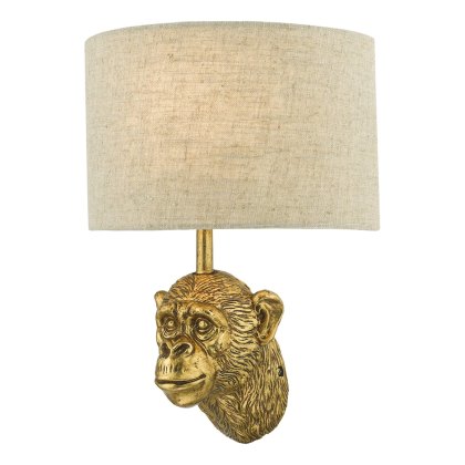 Dar - Raul Monkey Wall Light Gold With Shade