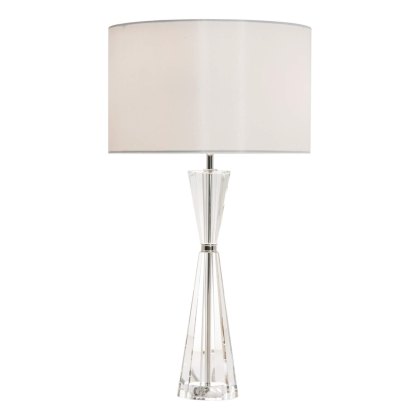 Dar - Risha 2 Light Table Lamp Crystal Polished Nickel With Shade Dar - Risha 2 Light Table Lamp Crystal Polished Nickel With Shade