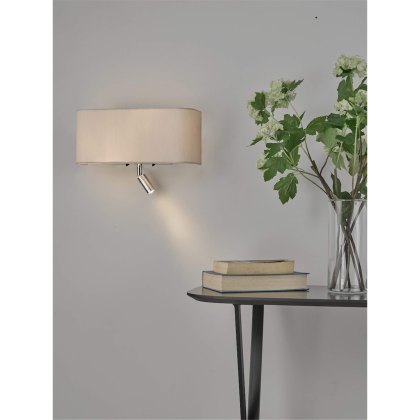 Dar - Ronda 3 Light Wall Light Ivory With LED Reading Light