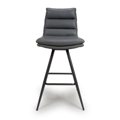 Nobo - Swivel Bar Chair (Grey Faux Leather)
