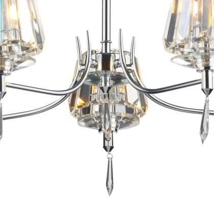 Dar - Selina 5 Light Semi Flush Polished Chrome