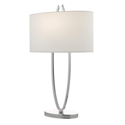 Dar - Utara Table Lamp Polished Chrome With Shade