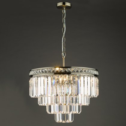 Dar - Vyana 4 Light Pendant Antique Brass Crystal