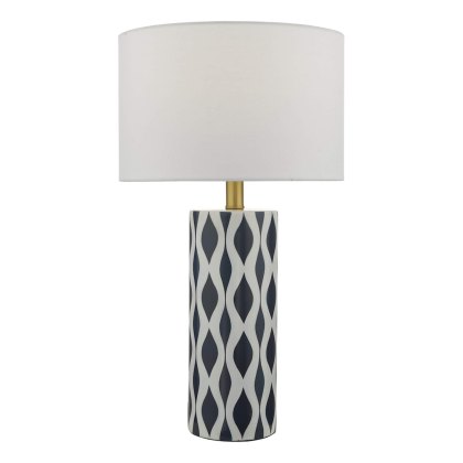 Dar - Weylin Table Lamp Blue And White Ceramic With Shade