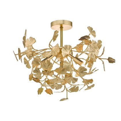 Dar - Yadira 4 Light Semi Flush Gold Leaf