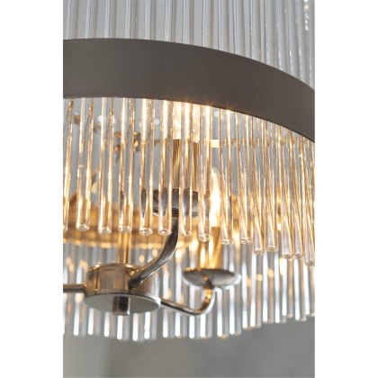 Laura Ashley - Alexa 5lt Pendant Polished Nickel Glass Rods