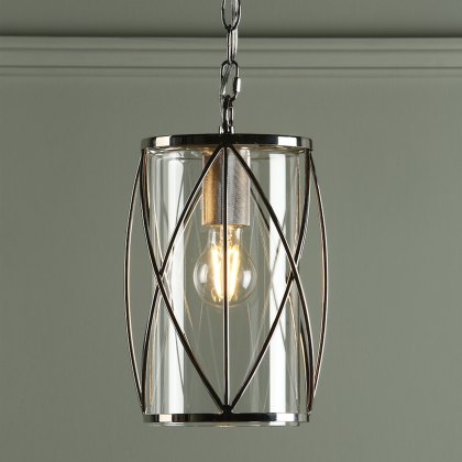 Laura Ashley - Beckworth Lantern Polished Nickel Glass