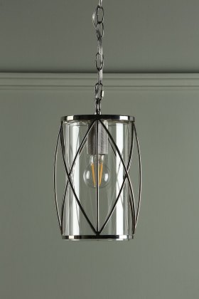 Laura Ashley - Beckworth Lantern Polished Nickel Glass