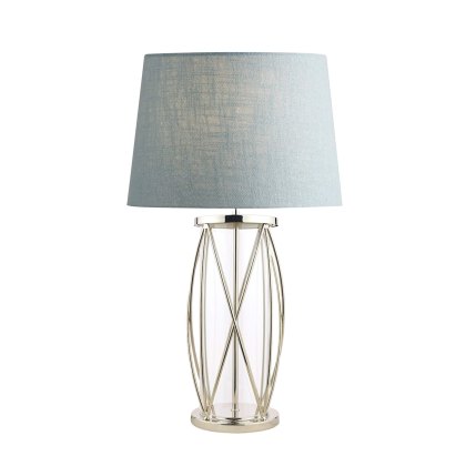 Laura Ashley - Beckworth Large Table Lamp Polished Nickel Glass Base