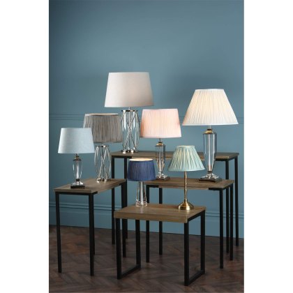 Laura Ashley - Beckworth Large Table Lamp Polished Nickel Glass Base