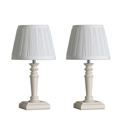 Laura Ashley - Tate Table Lamp Distressed Wood With Shade (Twin Pack) Laura Ashley - Tate Table Lamp Distressed Wood With Shade (Twin Pack)