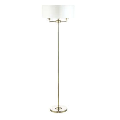 Laura Ashley - Hemsley Floor Lamp Antique Brass and Ivory With Shade Laura Ashley - Hemsley Floor Lamp Antique Brass and Ivory With Shade
