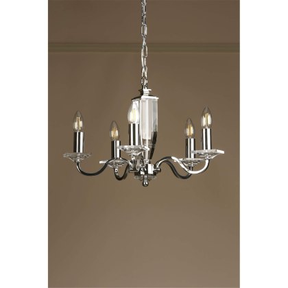 Laura Ashley - Carson 5lt Chandelier Cut Glass Polished Nickel