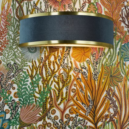 Dar - Alvaro Wall Light Brushed Brass With Blue Shade