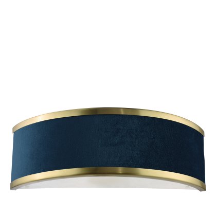 Dar - Alvaro Wall Light Brushed Brass With Blue Shade