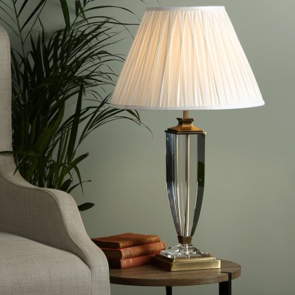Laura Ashley - Carson Large Table Lamp Antique Brass Crystal Base Only