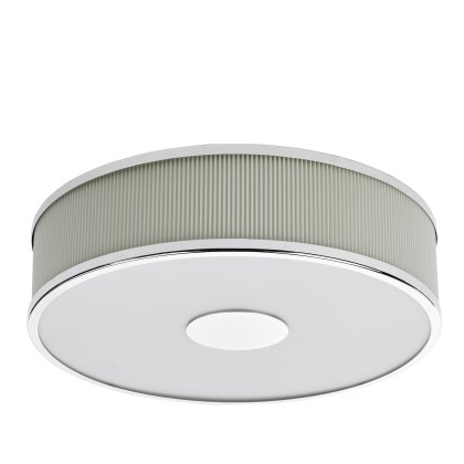 Dar - Alvaro 3 Light Flush Polished Chrome With Ivory shade