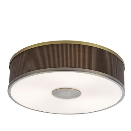 Dar - Alvaro 3 Light Flush Antique Bronze With Brown Shade