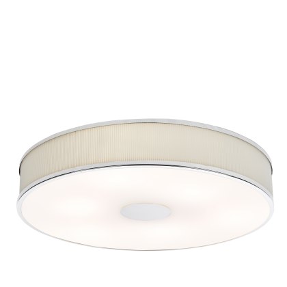 Dar - Alvaro 6 Light Flush Polished Chrome With Ivory shade
