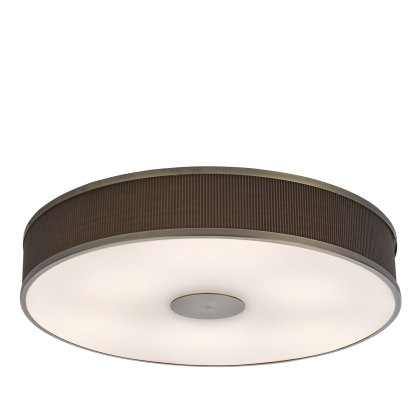 Dar - Alvaro 6 Light Flush Antique Bronze With Brown Shade