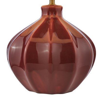 Dar - Amrita Ceramic Table Lamp Red and Antique Brass Base Only