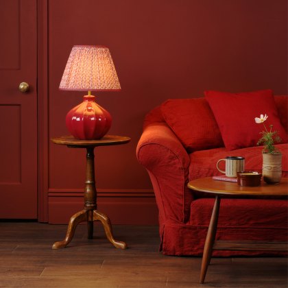 Dar - Amrita Ceramic Table Lamp Red and Antique Brass Base Only
