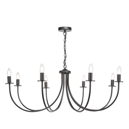 Dar - Becca 8 Light Pendant (Matt Black Fitting Only)