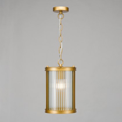 Dar - Bianka Pendant Bronze and Ribbed Glass