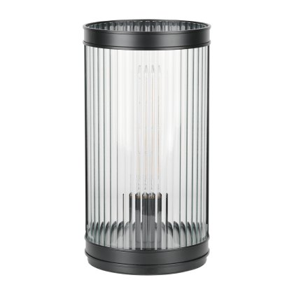 Dar - Bianka Table Lamp Matt Black and Ribbed Glass