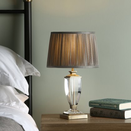 Laura Ashley - Carson Small Table Lamp Antique Brass Crystal Base Only