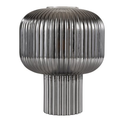 Dar - Demarius Table Lamp Smoked Ribbed Glass
