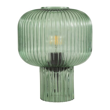 Dar - Demarius Table Lamp Green Ribbed Glass