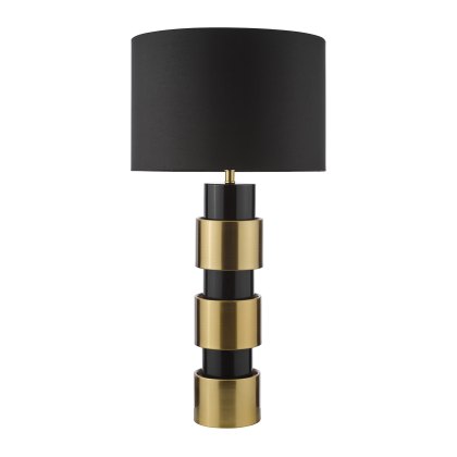 Dar - Elwyn Table Lamp Satin Gold and Satin Black With Shade Dar - Elwyn Table Lamp Satin Gold and Satin Black With Shade
