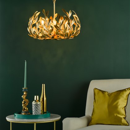 Dar - Ercilia 5 Light Pendant Gold Leaf