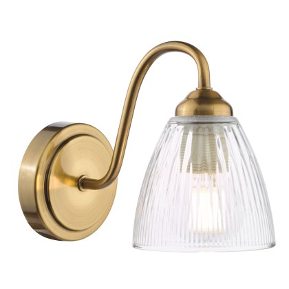 Dar - Glynis Wall Light Antique Bronze and Ribbed Glass
