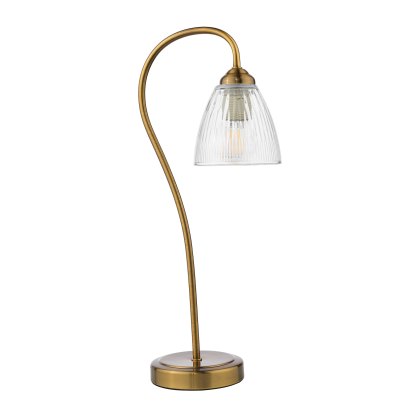 Dar - Glynis Table Lamp Antique Bronze and Ribbed Glass