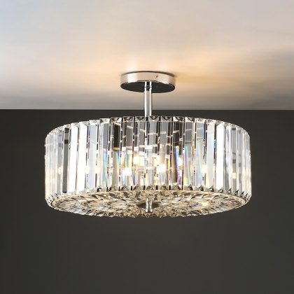 Laura Ashley - Fernhurst 4lt Semi Flush Polished Chrome Glass