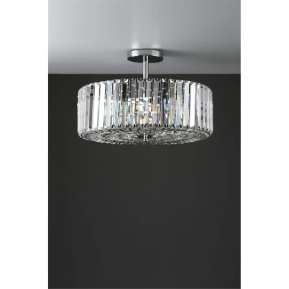 Laura Ashley - Fernhurst 4lt Semi Flush Polished Chrome Glass