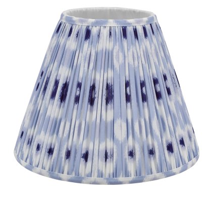 Dar - Ikat Blue Cotton Tapered and White Drum Shade (35cm) Dar - Ikat Blue Cotton Tapered and White Drum Shade (35cm)