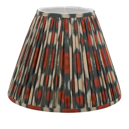 Dar - Ikat Red Cotton Tapered drum Shade and Green (35cm)