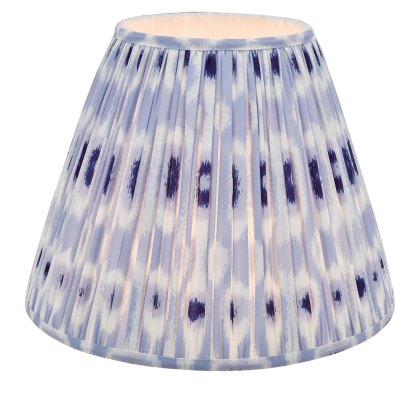 Dar - Ikat Blue Cotton Tapered Drum Shade and White (40cm)