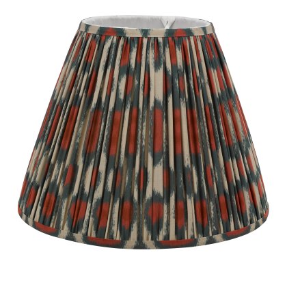 Dar - Ikat Red Cotton Tapered Drum Shade and Green (40cm)